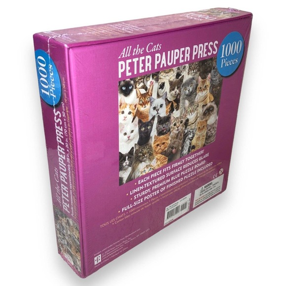 All‎ The CATS Peter Pauper Press JIGSAW PUZZLE 1000 Piece 28”x20”Funny Cute NEW - Picture 4 of 10